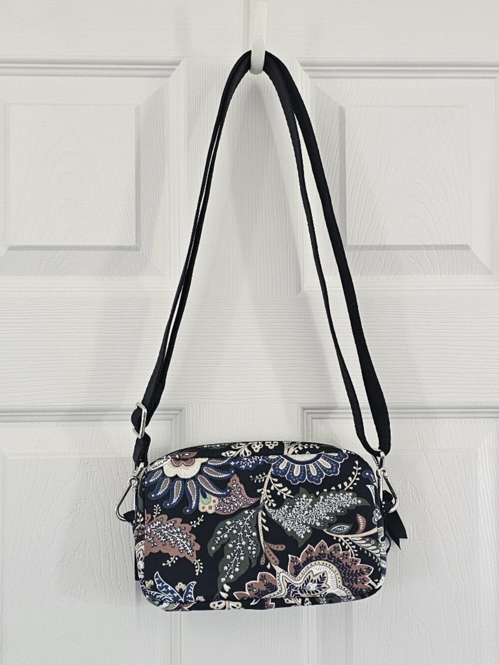 NWT Vera Bradley RFID Convertible Pouch Crossbody Java Navy Camo Purse Bag